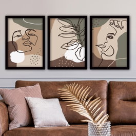 Wallity Cuadro Decorativo Enmarcado Multicolor (3 Piezas)